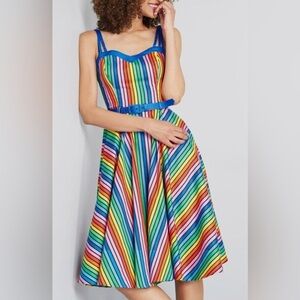 Modcloth Rainbow Striped Dress